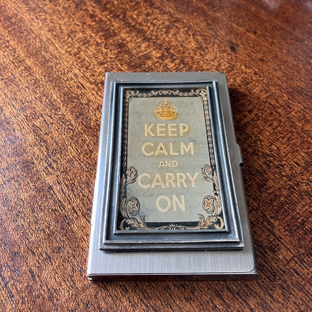 Keep Calm business card holder